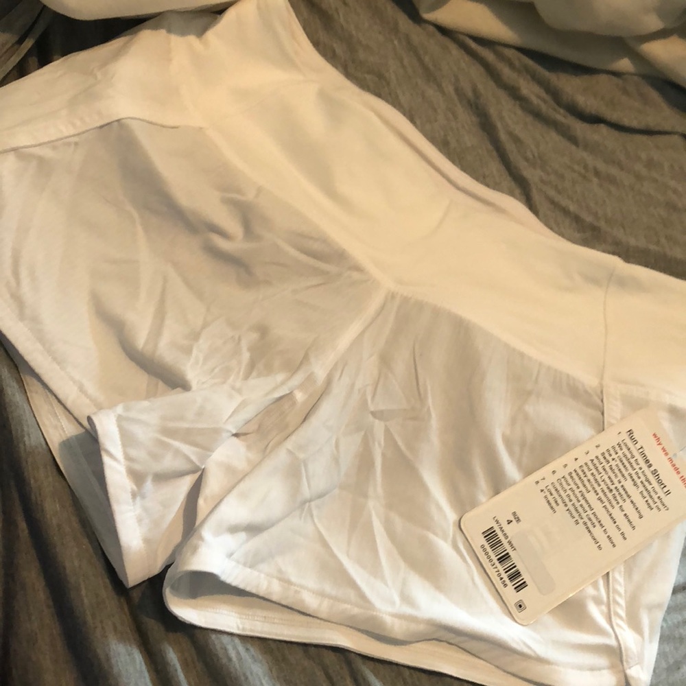 white lululemon shorts